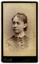 Antique Cdv Circa 1880s Burrell Gorgeous Lady With Lace Collar Brockton Ma Photo picture