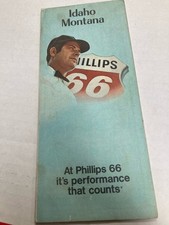 PHILLIP'S 66 ROAD MAP IDAHO & MONTANA Rare 1973  26