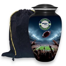 Seattle Seahawks Cremation Urn for Human Ashes Adult Large Football Urns New picture