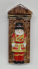 Vintage Hand Painted English Palace Guard Beefeater Soldier Limoges Trinket Box picture