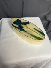 BLUE IRIS TRINKET STORAGE BOX 8 IN RARE FIND picture