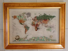Antique Late 20th Century ALEXANDER KALIFANO Gem Stone Mother Of Pearl World Map picture