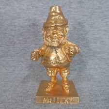 Vintage Hoffman Bourbon Mr Lucky Golden Gnome Paperweight Natl Convention 1981 picture