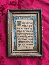 Antique Morning Prayer Robert L Stevenson Poem Gilded Wood Frame Gift Wall Art  picture