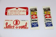 Vintage Select-O-Vend 1 cent vending machine Decals picture