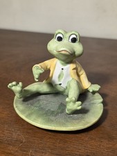 VTG HAND PAINTED LEFTON CHINA FROG RING HOLDER PORCELAIN FIGURINE 1970'S picture