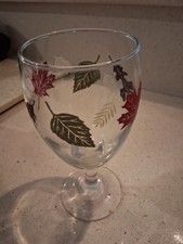 THANKSGIVING IS COMING You Need 6 Vtg Libby Fall Leaves Goblets picture