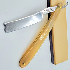 Antique FREDERICK REYNOLDS Straight Razor New Horn Scales 6/8