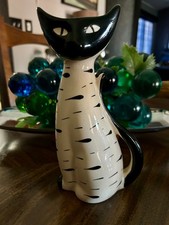 Vintage 1950s Arthur Wood Ceramic Cat Vase - Scoop Head Model 4234 - Mid Century picture