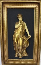 Ansonia Poetry Wall Plaque 3D Plaster Chalkware Large 14”x23