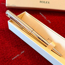 NEW Rolex Silver Scribe Platinum Wave Cut Ballpoint Pen Rare AD VIP Gift picture