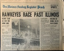 Iowa Hawkeyes beat Illinois -1/4/1976 Des Moines Register Sports picture