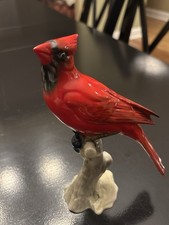 Vintage Lorenz Hutschenreuther Red Cardinal Bird Figurine Porcelain Germany 7” picture