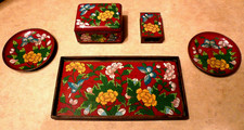 Fine Antique Chinese FIVE PIECE CLOISONNE SMOKING SET  8
