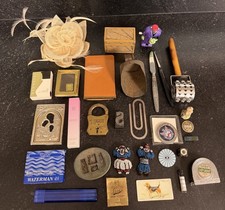 Vintage Estate Junk Drawer Lot RUGBY Lock Waterman Wills Beagle PGA Frankenstein picture