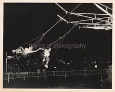 FOUND PHOTO Vintage B + W Amusement Riders 8 x 10  Original 69 36 N picture