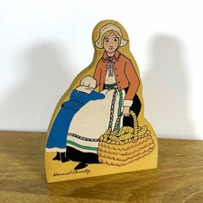 1991 Wood’n Memories Harvest Bounty 2323 Pilgrim Thanksgiving Overly Raker picture