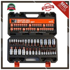 32-Piece Hex Bit Socket Set SAE & Metric S2 Steel 1/4 3/8 1/2 Drive Tool Kit picture