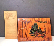 VTG 1940s Yosemite Wood Photo Album Book Cabin General Store Flyer Camp Tioga picture