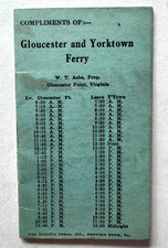 Vintage 1926 Virginia Ferry Timetable Booklet Yorktown Norfolk Newport News picture