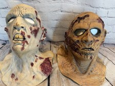 Rubber Halloween Masks Zombie Full Face Flesh Pale Tone Lot of 2 picture