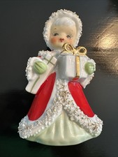 VINTAGE LEFTON GIRL CHRISTMAS ANGEL BELL GREAT CONDITION WELL PAINTED picture