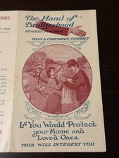 1903 Royal Arcanum Fraternal Insurance Brochure New Jersey 8-Panel Vintage Art  picture