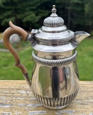 Antique EPBM Electroplated Britannia Metal 8379 2 Gill Teapot 7.5 X 6 X 4 Inches picture