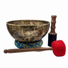 10 Inches Tiger Eye - Tibetan Handmade Singing Bowl - Sound Healing, Meditation picture