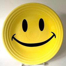 Fiesta Sunflower Yellow Happy Face Smiley Luncheon Plate 9
