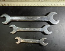 Vintage HERBRAND Open End Wrench Set 3 Pc Raised Panel SAE 3/8 - 3/4 Made in USA picture