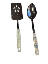 Vintage MCM Kitchen Utensils Japan & Korea Floral Crest Handles Retro Kitchen picture