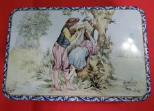 Vintage Henroit Quimper Massilly France Biscuit Cookie Tin Signed Italy 7.5