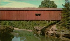 Curt Teich Postcard Covered Bridge Lusk Mill Turkey Run State Park Marshall IN picture
