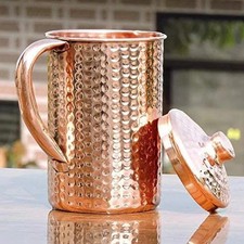 100% Pure Copper Water Pitcher Jug for Ayurveda Health Benefit 1.5 ltr picture