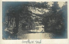 Chatham NY Real Photo Postcard Boating on River E.O. Powers RPPC Vintage 1910s picture