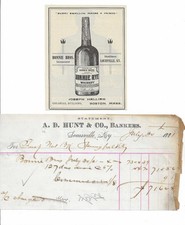 1881/1909 Bonnie Bros. Whiskey - Louisville KY - Banker Note + Ad picture
