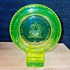 ANTIQUE PENNSYLVANIA RUBBER CO. ADVERTISING TIRE ASHTRAY (YELLOW VASELINE GLASS) picture