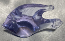 Vintage Glass Miniature Figurine Fish Purple Konst Glashyttan- Sweden picture
