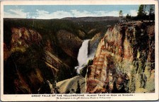 Yellowstone Great Falls Burlington Route Postcard Vintage c1910s Railroad picture