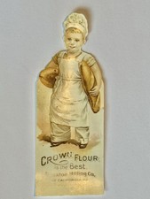 Vintage Bread Bakery Crown Flour Cook Chef Baker Advertising Celluloid Bookmark picture