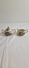 Vintage Japanese porcelain floral cram and sugar set picture