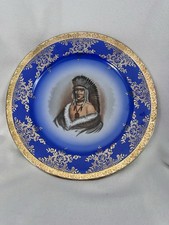 Vintage Krautheim Selb Bavaria Porcelain Plate of a Native American Chief picture