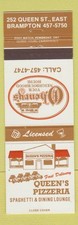 Matchbook Cover - Queen's Pizzeria Pizza O'Henry's Brampton ON picture