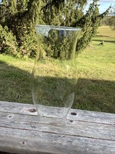 Large 14” Clear Glass Hurricane Lamp Candle Chimney Shade 5” Flared End Openings picture