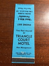 Triangle Court Motel Galena Illinois IL US #20 Vtg Matchcover picture