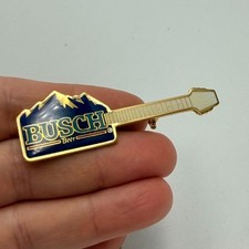 Busch Beer Mountain Guitar Logo Enamel Lapel Pin Anheuser Busch Advertising Pin picture