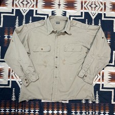 Vintage Regulation Army Officer’s Shirt Khaki Tan Cotton Men’s Large picture