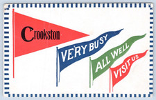 Crookston, Minnesota MN Greetings From Vintage 1934 Pennant Postcard picture