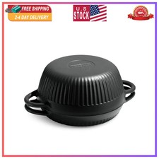 Tramontina 2 Piece Enameled Cast Iron Multipurpose Bread Oven Flip Design Black picture